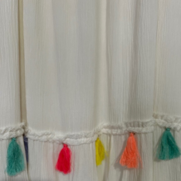 Misa Los Angeles Short White Coverup with Colored Tassels Size XS Vacation! - Picture 4 of 7